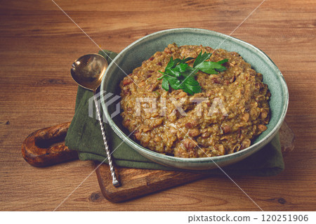 lobio, a traditional Georgian dish, boiled beans, homemade, no people, 120251906