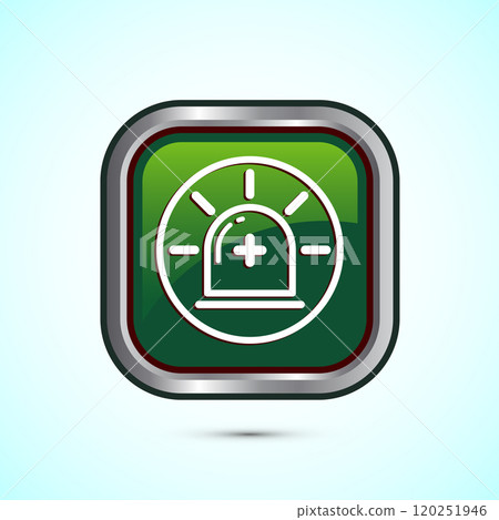 Emergency siren icon, Ambulance emergency siren sign. Button design 120251946