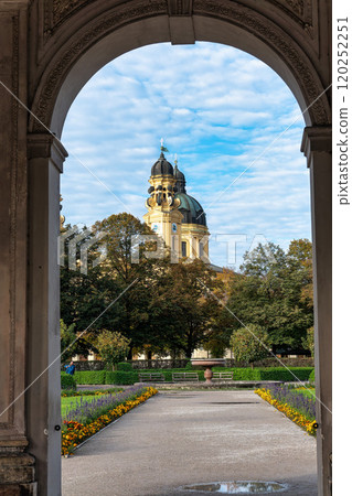 Autumn view of the Theatine Church of St. Cajetan in Munich, Germany Autumn view of the Theatine Church of St. Cajetan in Munich, Germany 120252251
