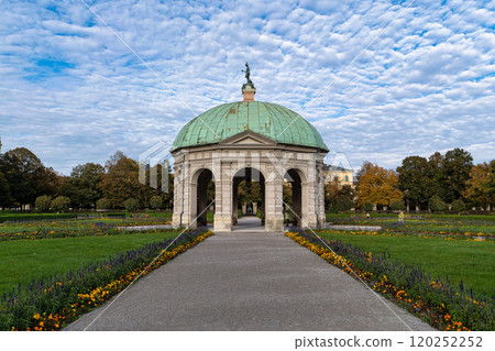 Autumn view of Hofgarten Park with Dianatempel in Munich, Germany Autumn view of Hofgarten Park with Dianatempel in Munich, Germany 120252252