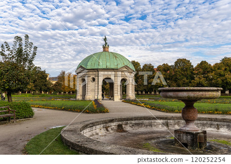 Autumn view of Hofgarten Park with Dianatempel in Munich, Germany Autumn view of Hofgarten Park with Dianatempel in Munich, Germany 120252254