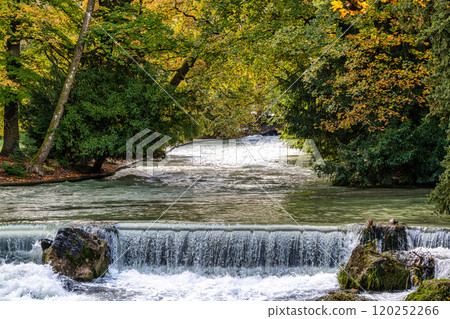 water of the isar in The English Garden, Munich, Germany. water of the isar in The English Garden, Munich, Germany. 120252266