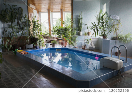 Large room with a swimming pool 120252396