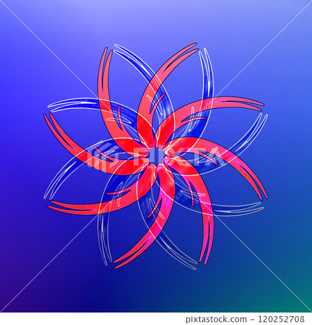 An eight-pointed red disk on a colored gradient background. The red star rotates counterclockwise, and the shadows rotate in the opposite direction. An eight-pointed red disk on a colored gradient background. The red star rotates counterclockwise, and the shadows rotate in the opposite direction. 120252708