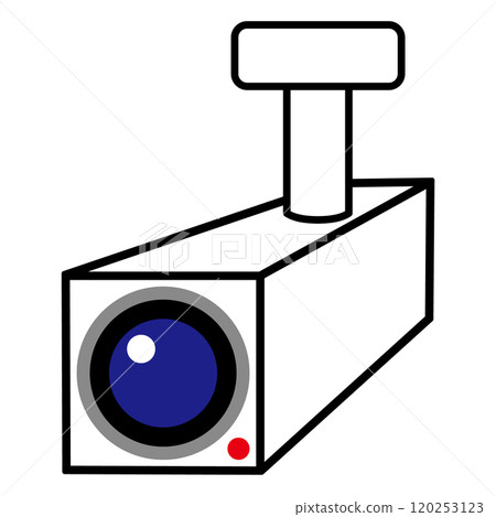 簡單平坦的安全攝影機白色背景 120253123