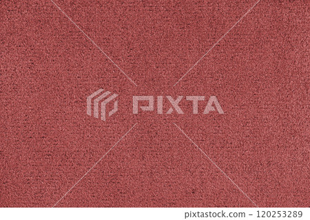 Plain red colored microfiber detail texture, suede leather structure, textile background Plain red colored microfiber detail texture, suede leather structure, textile background 120253289