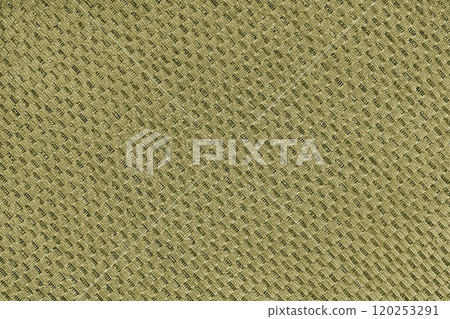 Texture of khaki jacquard fabric of diagonal rough weave cloth structure macro background Texture of khaki jacquard fabric of diagonal rough weave cloth structure macro background 120253291