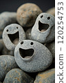 A pile of rocks with smiley faces on them 120254753