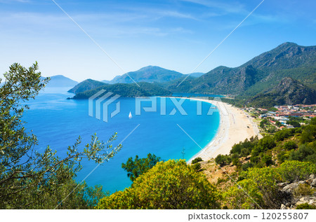Aerial view of Oludeniz Beach, Turkey 120255807