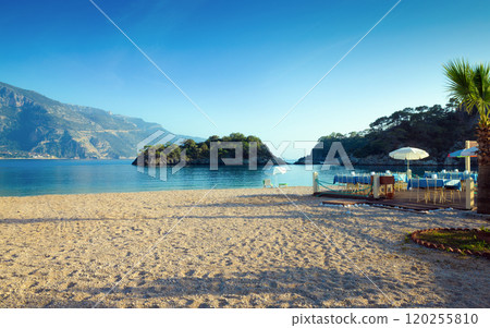 Beautiful sunset view of Oludeniz Beach in Turkey 120255810
