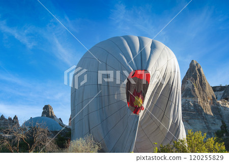 Preparing for flight in Cappadocia, Turkey Preparing for flight in Cappadocia, Turkey 120255829