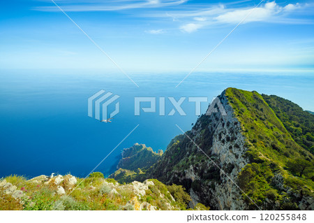 Breathtaking aerial view from Monte Solaro in Anacapri, Capri Island, Italy 120255848