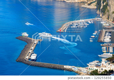 Aerial view of Marina Grande in Capri, Italy Aerial view of Marina Grande in Capri, Italy 120255850