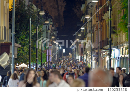 Evening ambiance on Sorrento Street, Italy 120255858