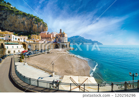 Beautiful Atrani, charming village on Amalfi Coast, Italy 120256296