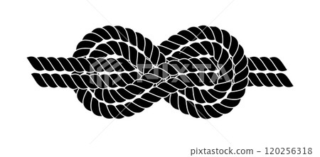 Sailor nautical rope knot isolated on white background Sailor nautical rope knot isolated on white background 120256318