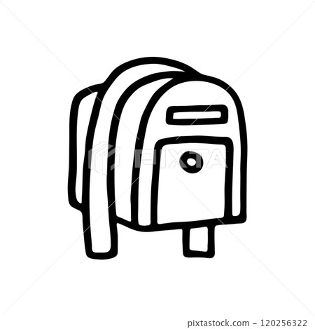 Doodle post box or drop box icon or logo, hand drawn with thin black line Doodle post box or drop box icon or logo, hand drawn with thin black line 120256322