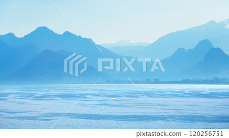 Tranquil Mediterranean: Coastal Silhouette of Antalya, Turkey 120256751