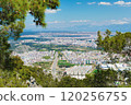Aerial view of Antalya against snow-capped mountains 120256755