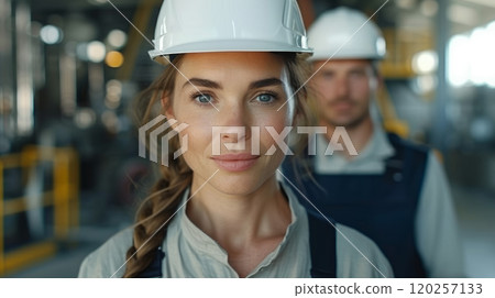 Confident woman inspector. 120257133