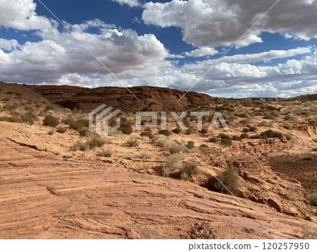 Rear of  Upper Antelope Canyon in Lake Powell Navajo Tribal Park Arizona Photo 120257950