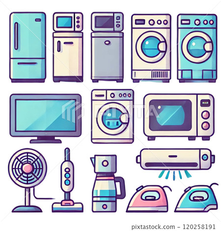 家用電子產品圖標集 家用電子產品圖標集 120258191