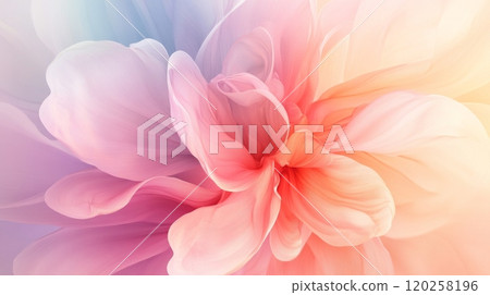Pastel colored abstract flower blooming in soft light 120258196
