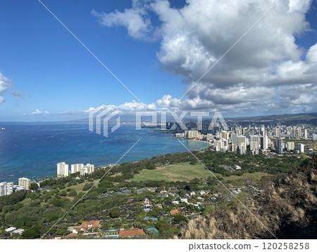 Summit View of Waikiki from Diamond Head in Hawaii Photo Summit View of Waikiki from Diamond Head in Hawaii Photo 120258258