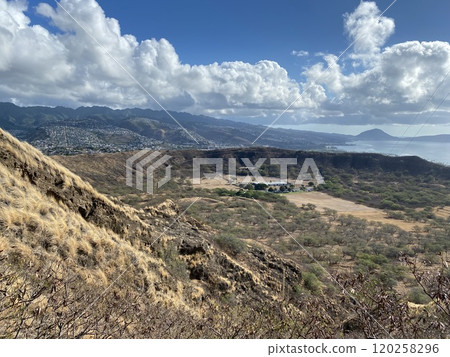 North Pacific Ocean View From Summit of Diamond Head in Hawaii Photo 120258296