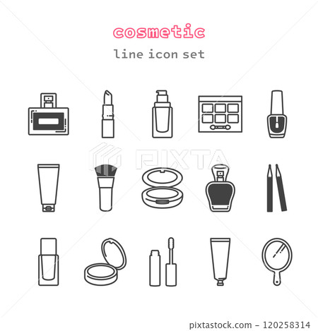 beauty cosmetic line vector icon set-插圖素材 [120258314] - PIXTA圖庫