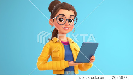 AI Customized Learning Paths A vibrant, modern 3D cartoon illustration. 120258723