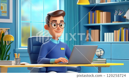 AI Automated Legal Document Drafting A vibrant, modern 3D cartoon illustration. 120258724