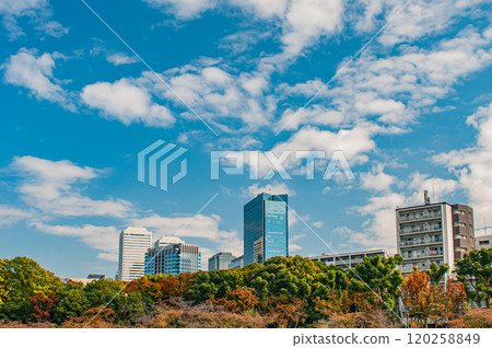 View of OBP from Kema Sakuranomiya Park, Osaka City 120258849