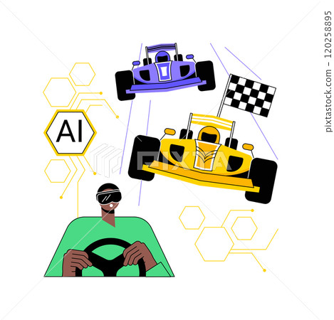 AI-Enhanced Virtual Reality abstract concept vector illustration. 120258895