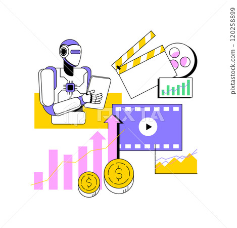 AI-Predictive Box Office Success abstract concept vector illustration. 120258899