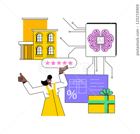 AI-Enhanced Loyalty Programs abstract concept vector illustration. 120258909