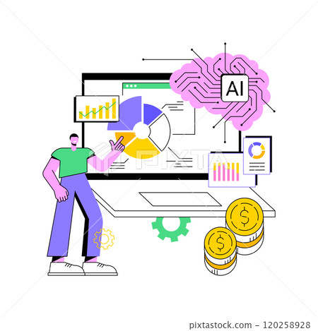 AI-Backed Automated Bookkeeping abstract concept vector illustration. 120258928
