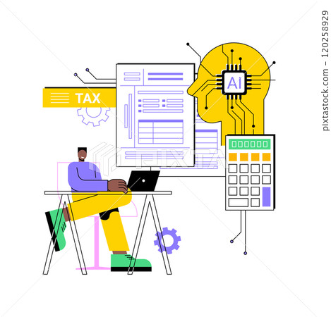 AI-Streamlined Tax Preparation abstract concept vector illustration. 120258929