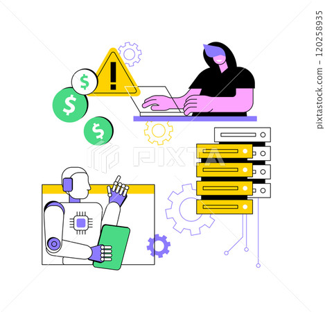 AI-Powered Fraud Detection abstract concept vector illustration. 120258935