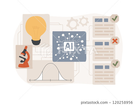 AI-Enhanced Hypothesis Testing abstract concept vector illustration. 120258956