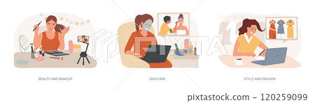 Beauty workshops isolated cartoon vector illustrations se 120259099