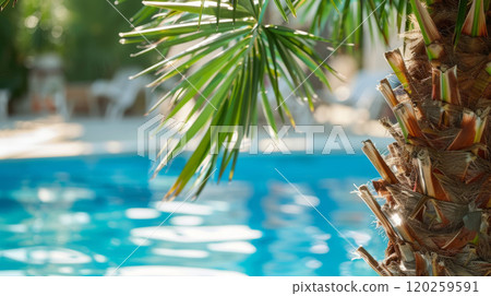 Relaxing Poolside Serenity in Tropical Ambiance Relaxing Poolside Serenity in Tropical Ambiance 120259591