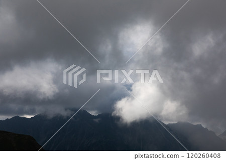 The Yari and Hotaka mountain ranges hidden by the clouds 120260408