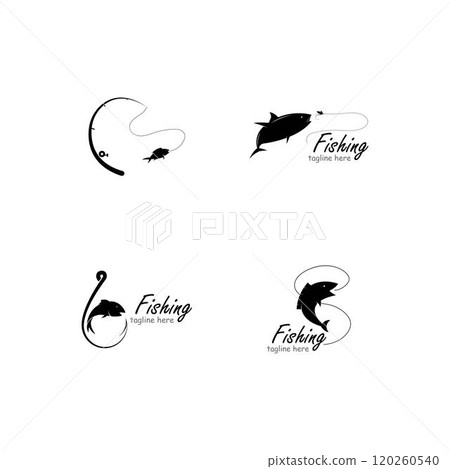 Fishing Logo, Fish And Hook Logo Template Fishing Logo, Fish And Hook Logo Template 120260540