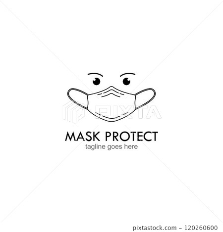 Face Mask Logo Design Vector 120260600