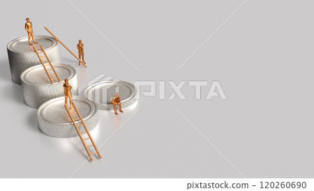 The coins and stair for Business concept 3d rendering. The coins and stair for Business concept 3d rendering. 120260690