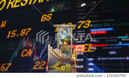 The chart and gold coins for Business concept 3d rendering. The chart and gold coins for Business concept 3d rendering. 120260700