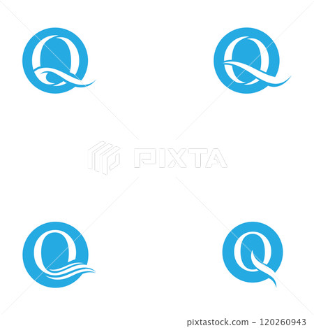 Q letter water wave logo vector Q letter water wave logo vector 120260943