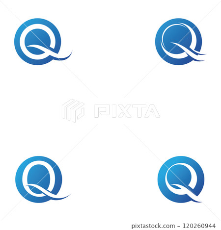 Q letter water wave logo vector 120260944