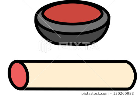 朱紅和印章的插圖圖標 朱紅和印章的插圖圖標 120260988